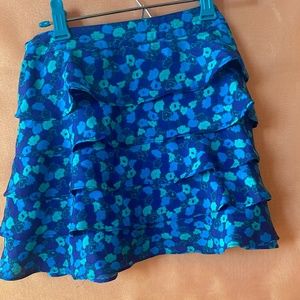 Floral Ruffled Mini Skirt